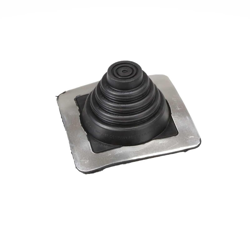 Fasteners Plus Store #1 Square EPDM Metal Roof Pipe Flashing Boot - Fits OD 1/4" - 2-3/4" Pipe OD - Black (Made in USA) - Image 1